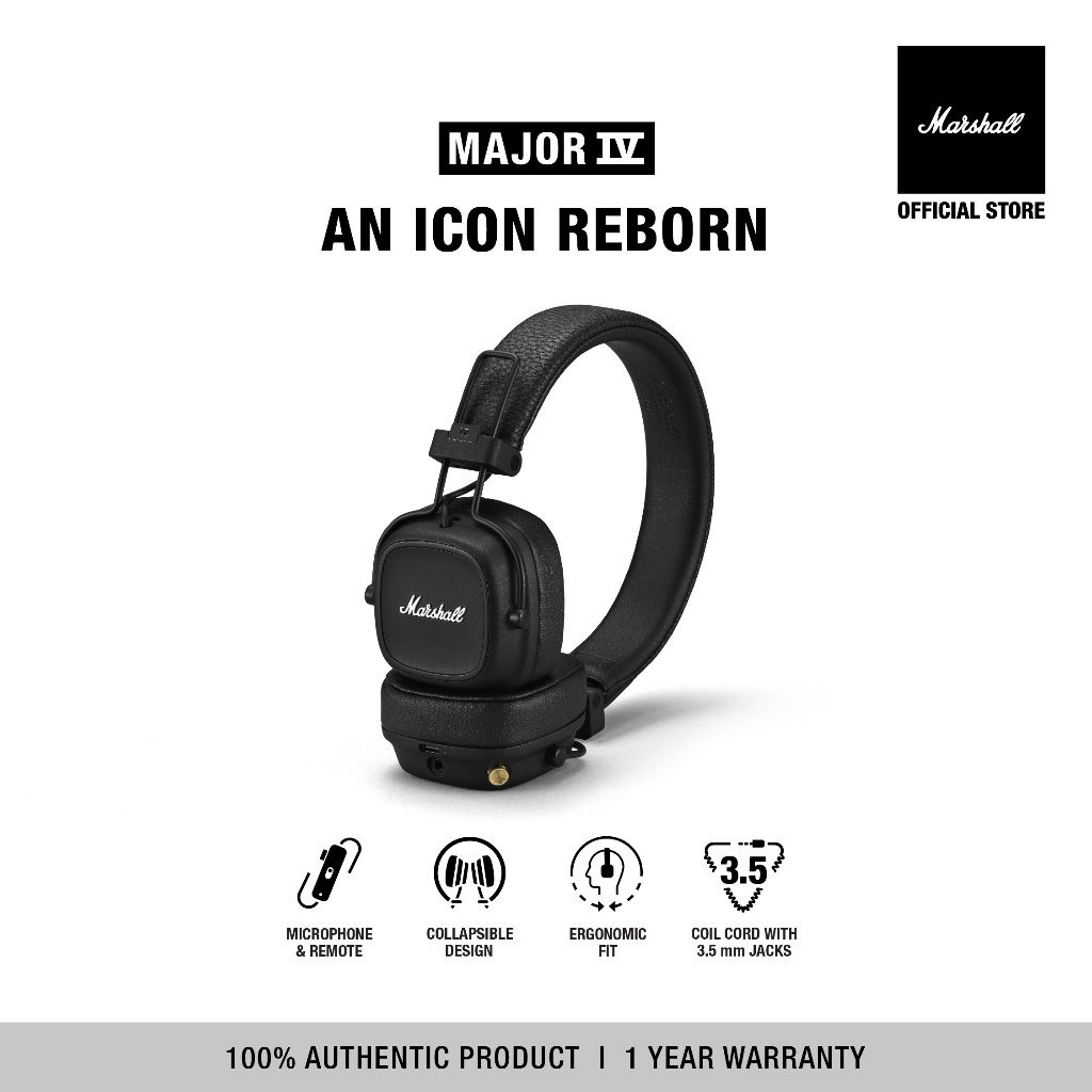 MARSHALL Major IV Bluetooth Black - รับประก...