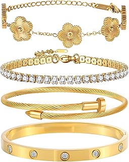 18K Gold Plated Bangle Bracelet S...