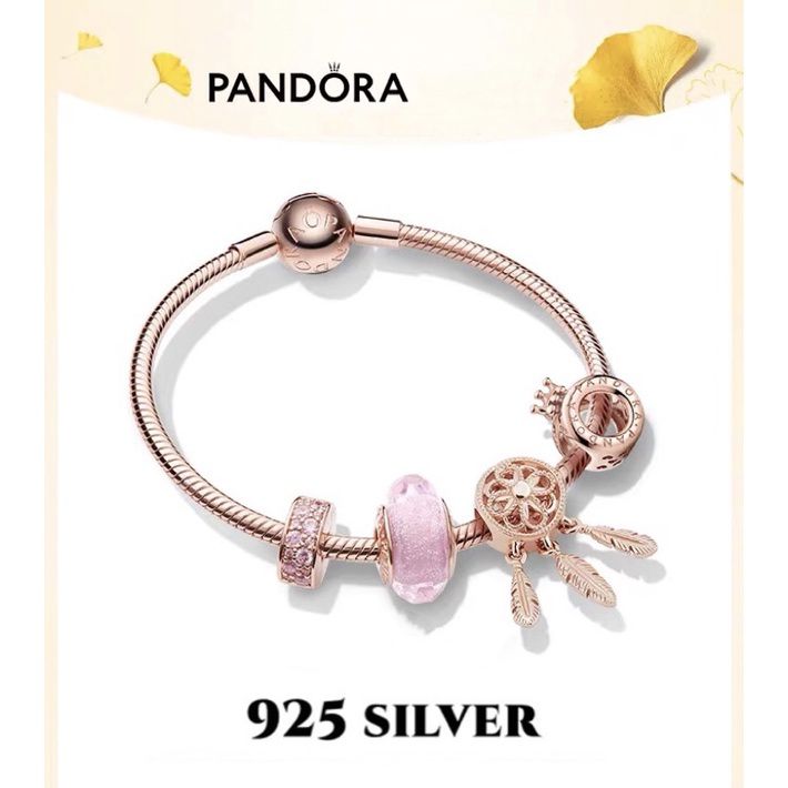 Pandora สร้อยข้อมือ กำไล ลูกปัดอัญมณี สร้อย...